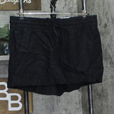 INC International Concepts Elastic Waist Front Tie Mid Rise Shorts Black XL