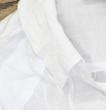 INC International Concepts Tab Long Sleeve Collared Tunic Blouse Bright White M