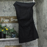 Aqua Womens Linen Blend One Shoulder Asymmetric Mini Dress IDO14628 Black XXS