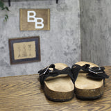 Goodfellow & Co Suede Two Band Slide Sandals 94809738 Black 10
