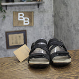 Bearpaw Acacia Microsuede Open Toe Strappy Slide Sandals 91373686 Black 8M