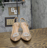 A New Day Women's Misty Slingback Heels 88870828 Clear Brown 8.5M