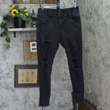 Refuge Ibiza Womens Denim Skinny Distressed Stretch Jeans Black 15