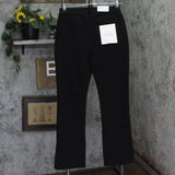 Warp + Weft Womens AMA Jet-Set Stretch Slim Boot-Cut Jeans with Slit Black 8