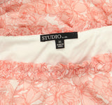 Studio By JPR Floral-Print Sheer Puff Sleeve Blouse Top Shell Pink / White M