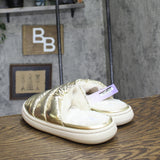 Stars Above Merritt Platform Shine Scuff Slide Slippers Gold Yellow L (9-10)