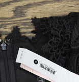 Aqua Womens Lace Puff Sleeve Mini Dress IDM12303 Black S