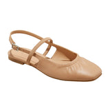 A New Day Womens Vada Slingback Scrunch Toe Flats 92611446 Tan Brown 6M