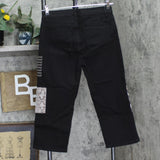 DG2 by Diane Gilman Womens Classic Stretch Embroidered Cropped Jeans Black 12P