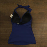 Lauren Ralph Lauren Beach Club Solid Halter Tankini Top Swim Sapphire Blue 4