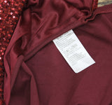 Belle By Kim Gravel Front Knit Back V-Neck Short Sleeve Top Zinfandel Red S