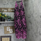 Siena Womens Embroidered Mesh Sleeve Dress SATP1126 Fuchsia Pink / Black 12
