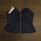 Aqua Womens Bandeau Denim Bustier Top IBO26714 Dark Indigo Blue L