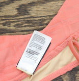 Cotton On Womens Super Scoop-Neck Bikini Top Shell Pink Terry Jacquard S