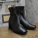 A New Day Block Heel Slouchy Faux Leather Booties Black 7.5M