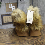 A New Day Womens Terra Boots Faux Fur Fuzzy 94715794 Brown 6M