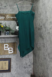 Adrianna By Adrianna Papell Knit Crepe Ruffled Mini Dress Dark Ivy Green 10