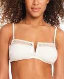 Sanctuary Women’s Crochet V-Wire Bandeau Bikini Top SASC25178 Off White Sand L
