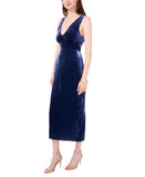 1.STATE Womens Velvet Midi Dress DS93017245AM Navy Blue XS