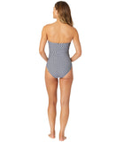 Anne Cole Neo Geo Twist-Front Bandeau One-Piece Swimsuit Blue White Multi 8