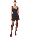 Avec Les Filles Womens Square-Neck Sleeveless Sheath Dress 83666 Charcoal Gray 6