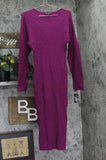 INC International Concepts Sweater Dress Long Sleeve Autumn Berry Purple L