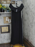 24seven Comfort Apparel Plus Size Ruffle Off The Shoulder Maxi Dress P0206038