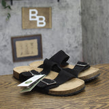 Goodfellow & Co Mens Saul Suede Two Band Sandals Cork 94809739 Black 11