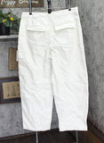 Woolrich X TGT Mid-Rise Barrel Leg Cargo Denim Jeans Pants Cream Off White 17