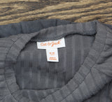 Cat & Jack Girls Long Sleeve Rib Tulle Dress 91383096 Charcoal Gray M