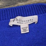 Philosophy Womens Pullover V-Neck Long Sleeve Pullover Sweater Blue 3X