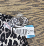 Swim Solutions Off-The Shoulder One Piece Swim Leaping Leopards Black Multi 18W