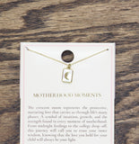Tiny Tags Mother of Pearl Moon Pendant Necklace Gold / Opaque White 16" + 2"