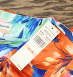 Alfred Dunner Womens Plus Size Amalfi Coast Watercolor Floral Top Blue Multi 2X