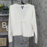 Aqua Womens Front Button Cashmere V-Neck Cardigan Sweater V10337 Ash Off White L
