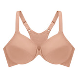 Glamorise Plus Size Front-Closure Smoothing Wonderwire Bra Cappuccino Brown 34C