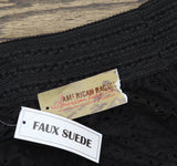American Rag Laser-Cut Faux-Suede Ruffled Eyelet Cropped Shorts Classic Black S