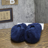 Isotoner Microterry Gemma Ballerina Slippers Navy Blue Chevron M (6.5-7.5)