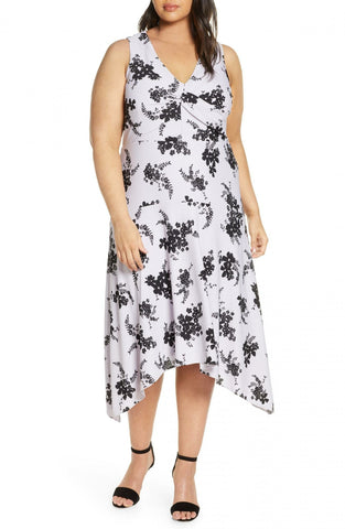 MICHAEL Michael Kors Plus Size Floral Handkerchief-Hem Dress