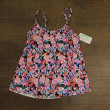 Swim Solutions Pleated Tankini Swim Top 806836 Black Multi 14