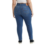 Levis Womens Plus Size 721 High Rise Skinny Jeans Straight Through Blue 24W
