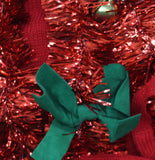 33 Degrees Tinsel Garland Bells Tie-Front Holiday Cardigan Red S
