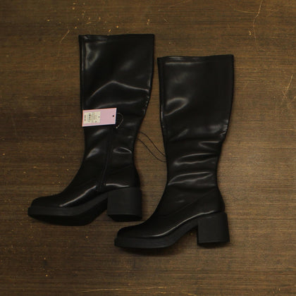 Wild Fable Womens Danika Stretch Tall Combat Boots Block Heel Platform Black 8M