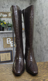 INC International Concepts Knee-High Boots with Kitten Heel Brown Croc 8.5M