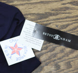 Betsy & Adam Womens Cowled Neck Long Sleeve Jersey Knit V-Neck Dress Navy Blue 6