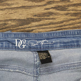 DG2 by Diane Gilman Womens Cropped Stretch Twill Cargo Jegging Chambray Blue PM