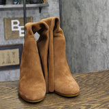 Michael Michael Kors Womens Suede Leigh Boot Dress Block Heel Luggage Brown 9M