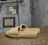 Steve Madden Womens Boardwalk Slide Sandal BOAR02S1 Natural Raffia Brown 7M