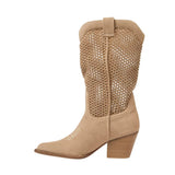 Universal Thread Jasper Western Boots with Woven Mesh Shaft Beige Brown 8M