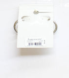 Francesca's Fashion Knifecut Textured Huggie Hoop Earrings Silver Gray .75"